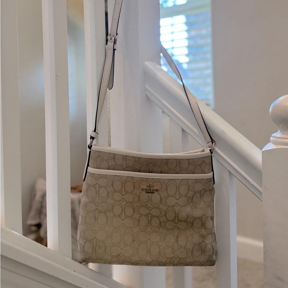 Authentic Coach Monogram Cross Body Bag